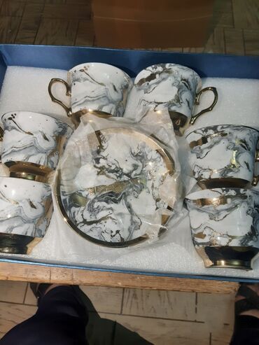 чайный набор: Çay dəsti, rəng - Gümüşü