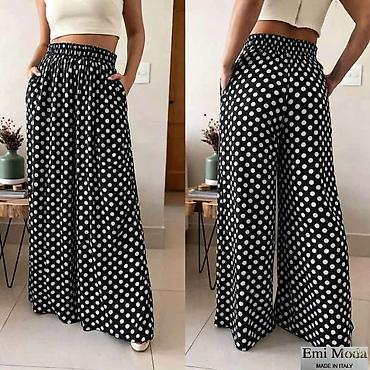 ps helanke: Ženske široke pantalone sa printom – Emi Moda, Made in Italy - Kroj — 5