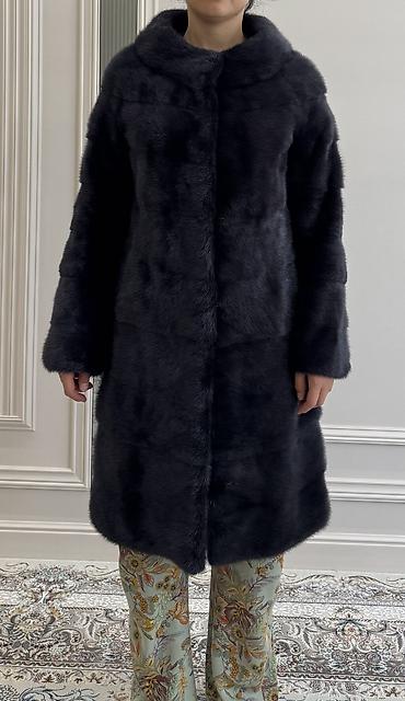 черные часы: Шуба, Норка, По колено, Трансформер, S, XS, 2XL — 1