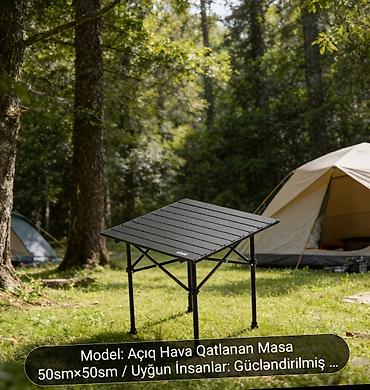 stul piknik: Yeni, Qatlanan, Metal, Kvadrat masa — 1