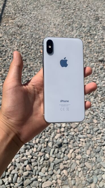 рассрочку телефоны: IPhone X, Б/у, 64 ГБ, Белый, 77 %