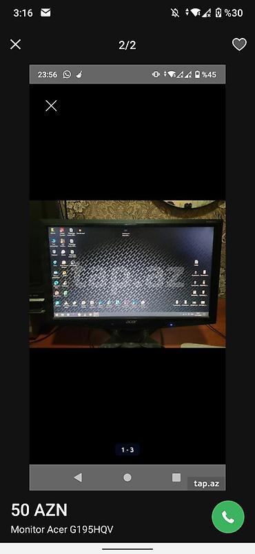 acer 5742: . Acer G195HQV Monitordur islekdir Hec islenmeyib real aliciya — 1