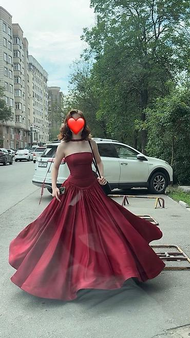 на выпускной: Вечернее платье, Пышное, Длинная модель, Атлас, Без рукавов, Корсет, XS, S — 3