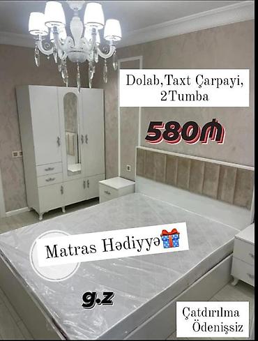 ucuz yataq: *Yataq Dəsti 💫580Azn* ✔️Material Rusiya Laminat 18/lik ✔️Dolab — 1