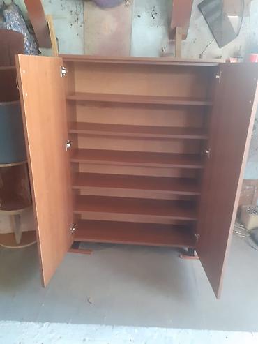 dolab ofis: Ağac naxışlı iki qapılı ayaqqabılıq - Material: laminat MDF, ağac — 2