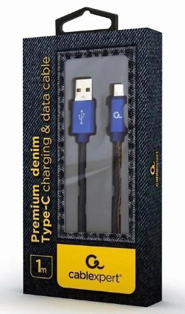 Kablovi za telefone: Cablexpert Premium Denim USB-A na USB-C kabl – 1 m - Tip konektora — 2