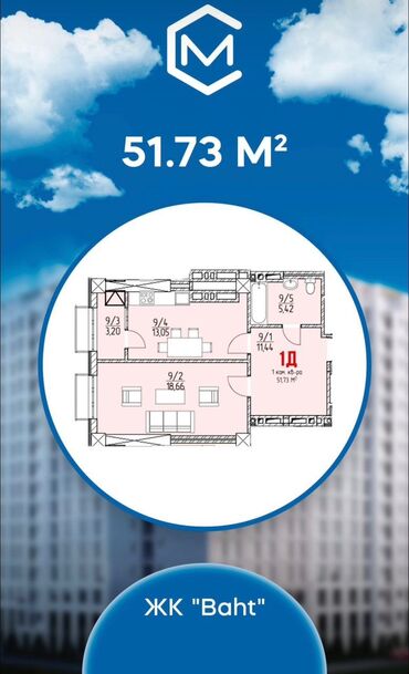 ищу однокомнатную квартиру: 1 комната, 52 м², Элитка, 3 этаж, ПСО (под самоотделку)