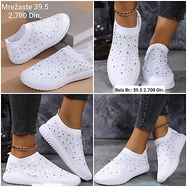 sergio tacchini motion m: Mrežaste ženske patike – slip-on model - Boje: bela i crna - Ukras — 3