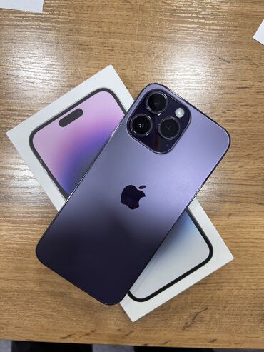 Apple iPhone: IPhone 14 Pro Max, Б/у, 256 ГБ, Deep Purple, Защитное стекло, Чехол, Коробка, 89 %