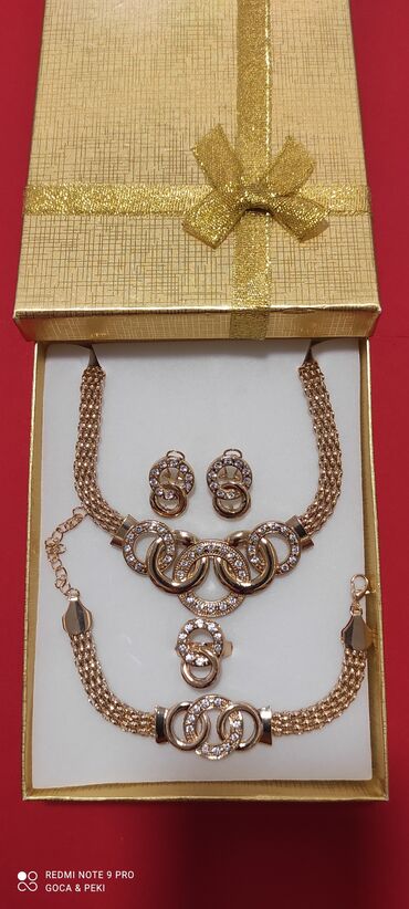 zlatni pojas za haljinu: Set nakita sa kutijom 