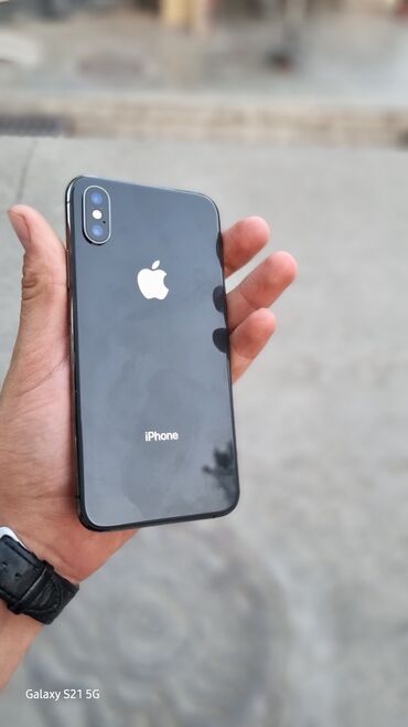 купить айфон xs в бишкеке: IPhone Xs, Колдонулган, 256 ГБ, Кара, Заряддоочу түзүлүш, Коргоочу айнек, Каптама, 100 %