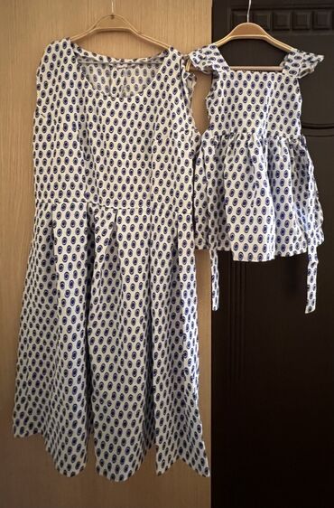 фатиновые юбки для девочек: Qadın geyimləri – bir neçə model - Ağ üzərində mavi naxışlı dəst