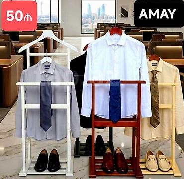 dolab ofis: Taxta geyim asılqanı – kişi valet dayağı ünvan AMAY ticarət mərkəzi ağ — 5