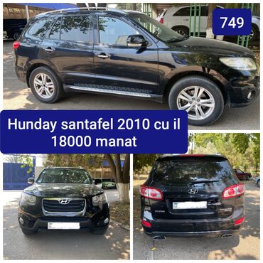 2010-cu il istehsalı qara rəngli Hyundai Santa Fe avtomobili geniş