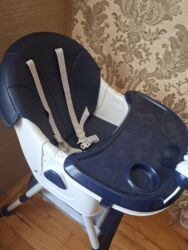 стул детский: Uşaq yemək stulu – Kidilo - Rəng: tünd mavi/ağ - Yumşaq, silinə bilən