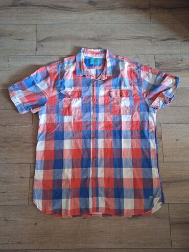 olimp košulje: Shirt Short sleeves, 2XL (EU 56), Maison Scotch, color - Multicolored, Flax