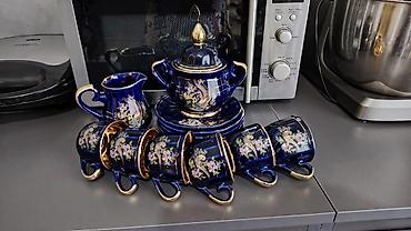 cay: Çay dəsti, rəng - Göy, Farfor, 6 nəfərlik — 2