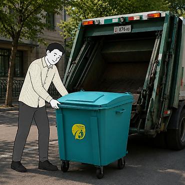 на колёсах: Материал: Металл, На колесах, 660 л — 1