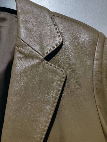 кожанные пиджаки: Пиджак, Классическая модель, Натуральная кожа, Корея, S (EU 36)