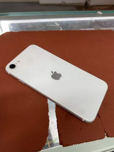 телефоны бу айфон: IPhone SE 2020, Колдонулган, 64 ГБ, Ак, Коргоочу айнек