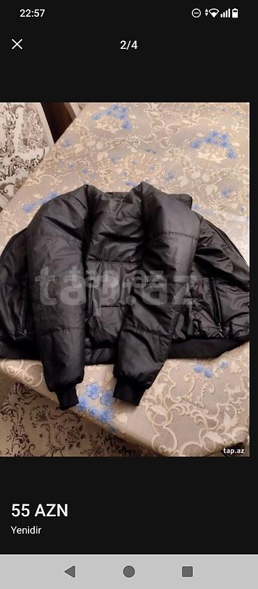 ev geyimler: Qara kişi qış gödəkçəsi - Model: qısa, idman üslubunda puff/parka — 3