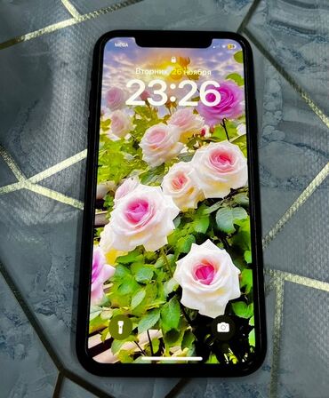 Apple iPhone: IPhone 11, Б/у, 128 ГБ, Черный, Зарядное устройство, Защитное стекло, Чехол, 82 %