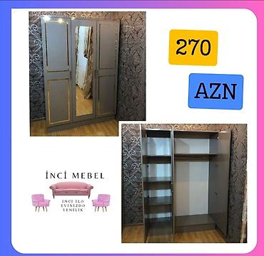 embawood dolab: Yeni, 3 qapılı, Güzgülü, Boz, Açılan, Düz dolab — 1