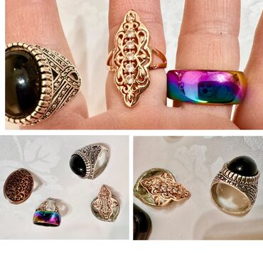 Наборы украшений: Г. Ош. Бижутерия. Серьги, кольцо и кулон. Серебристого цвета. Камень — 7