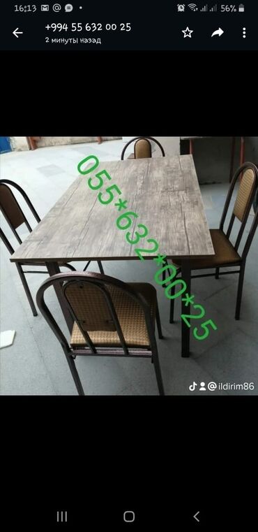 Bağ, çöl masa və oturacaq dəstləri: Yeni, Kvadrat masa, 4 stul, Açılmayan, Azərbaycan — 25