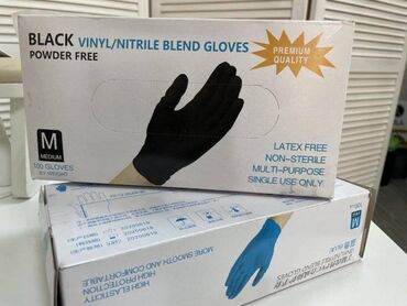 перчатки стерильные цена бишкек в Кыргызстан | Нитриловые перчатки: Перчатки нитрил-винил 100 шт. Страна производитель - Китай количество