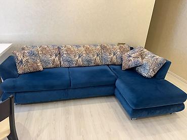 isgene: Mavi künc divan – açılıb‑yığılan model - Rəng: dərin mavi - Forması — 4