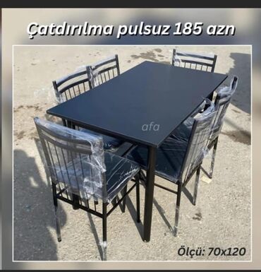 Masa və oturacaq dəstləri: Mətbəx üçün, Açılmayan, Dördbucaq masa, 4 stul — 9