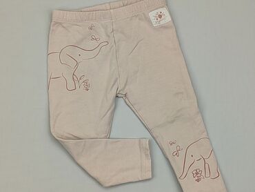spodnie beżowe woskowane: Legginsy, So cute, 12-18 m, stan - Dobry