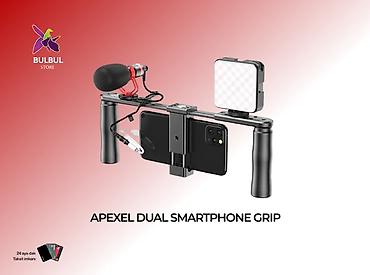 Apexel Dual Smartphone Grip – mobil çəkilişlər üçün peşəkar tutacaq və