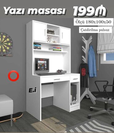 *Yazı masası 199Azn💥* ✔️Rəng seçimi var Ölçü 180x100x50 ✔️