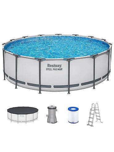 скиммер: Каркасный бассейн Bestway Steel Pro MAX - Тип: круглый наземный — 5