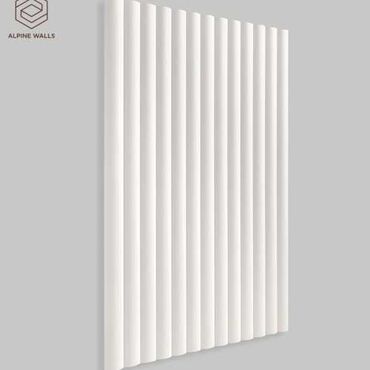 панели для дома: 3D панель для стен «рифлёная/флейта», белая - Фактура: вертикальные