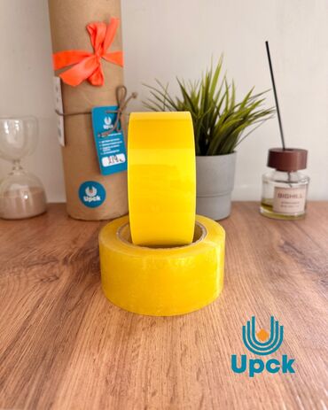 Канцтовары: Скотч 5см 125м. Плотный. Желтый. Доставка Бесплатно! Вес: 270гр — 3