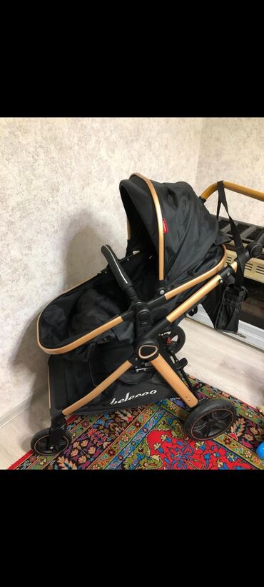 uşaq üçün oturacaq: Bələcoo uşaq arabası – qara rəng, qızılı/şampan tonlu alüminium şassi