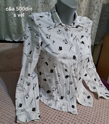 pamucna bluza sa nabranim rukavp s: S (EU 36), bоја - Bela