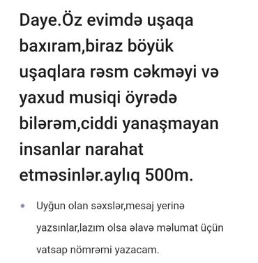 daye iw elanlari 2021 in Azərbaycan | DAYƏLƏR: Dayə