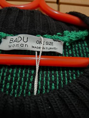 helanke m: Ženski džemper BADU – One Size, proizveden u Turskoj. - Boja: zelena — 3