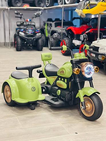 oyuncaq masini: 🛵 Yaşıl Üçtəkərli Elektrik Uşaq Motosikleti (Dual Drive) 💚 Komfort — 1