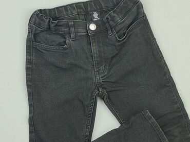 spodnie z dziurami czarne: Spodnie jeansowe, 8 lat, 128, stan - Dobry