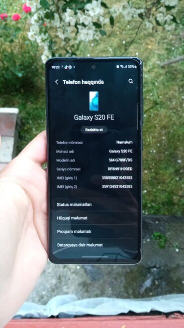 təcili iphone: Samsung Galaxy S20, 128 GB, rəng - Boz, Barmaq izi, İki sim kartlı, Face ID