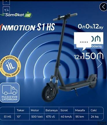 samokat baki: Inmotion S1 HS elektrik skuter - Təkər: 10" - Motor gücü: 500 Vatt - — 3