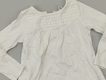 biała bluzka ze ściągaczem: Blouse, 4-5 years, 104-110 cm, condition - Good