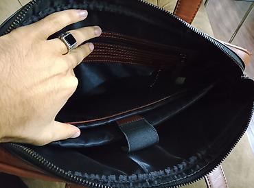 xarab notebook: Portfel tipli kişi çantası – ZARA - Material: qəhvəyi rəngdə süni — 5