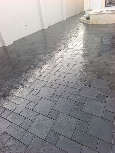 Tamet: Tamet döşəmə xidməti – dekorativ beton/daş təməli ilə həyət və giriş — 3