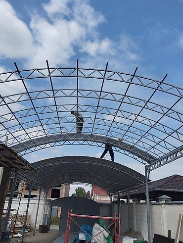 Навесы: Навес, Арочный, Металл, Поликарбонат, Установка — 8